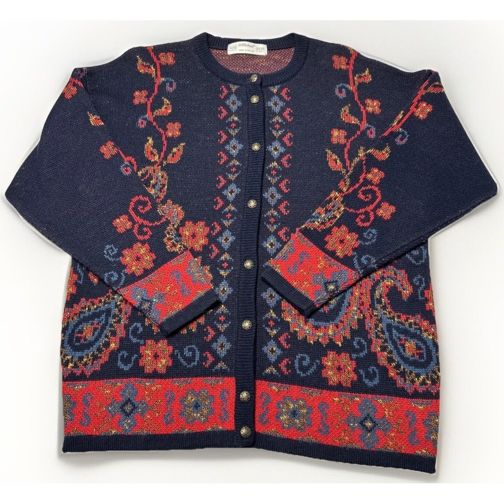 Women's Vintage St.‎ Michael Cardigan Sweater 90s Sz 16/18 Beautiful Euro 44-48